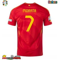 Camisa de Futebol Espanha Alvaro Morata #7 Equipamento Principal Europeu 2024 Manga Curta